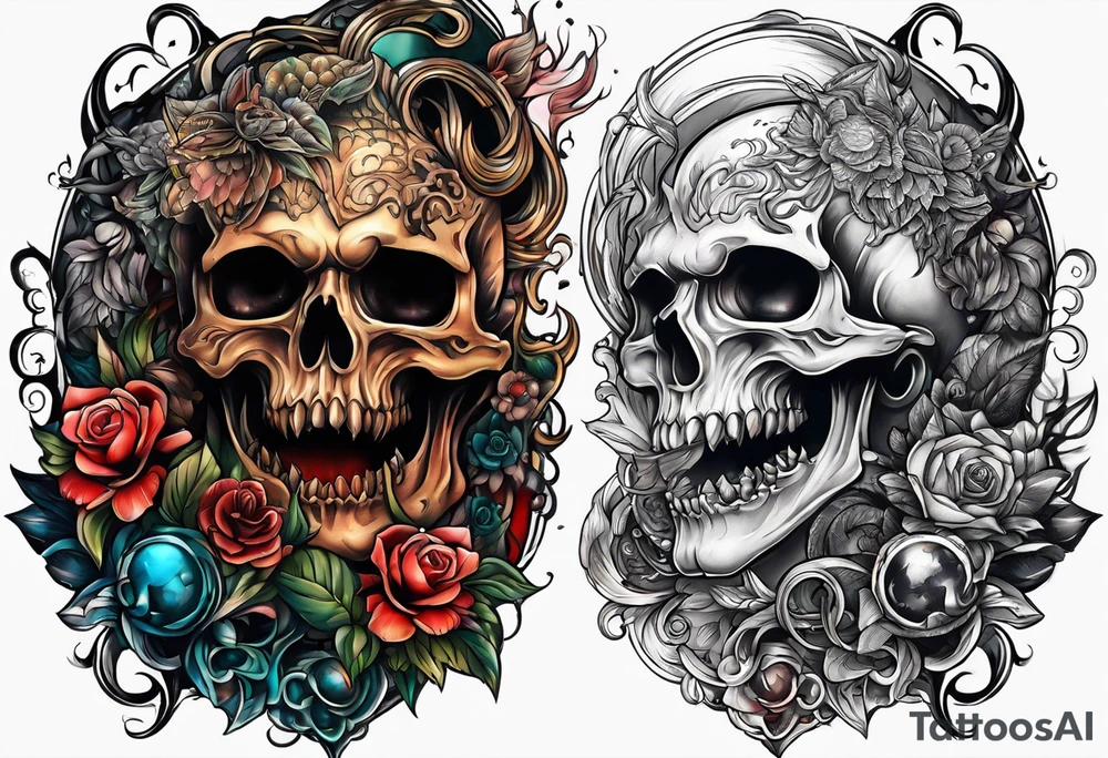 New age horror 1/4 sleeve tattoo idea