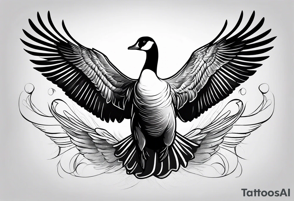 canadian goose shaking wings tattoo idea