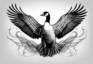 canadian goose shaking wings tattoo idea
