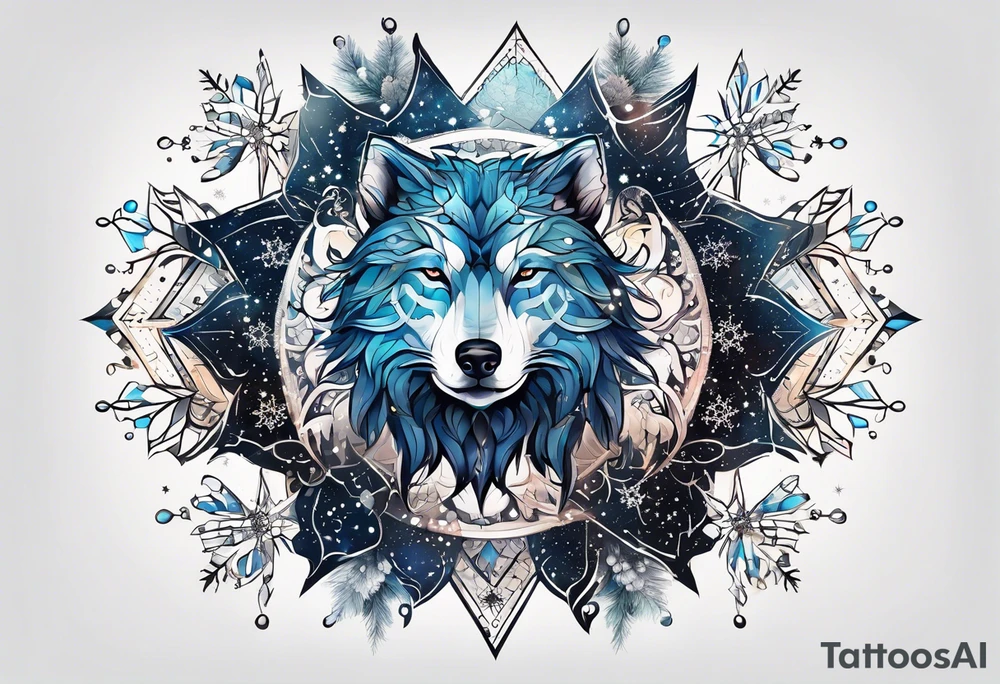 Constellation, animal, snowflake tattoo idea