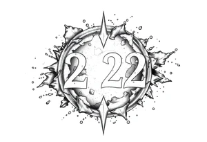 number 222 planetary stardust tattoo idea