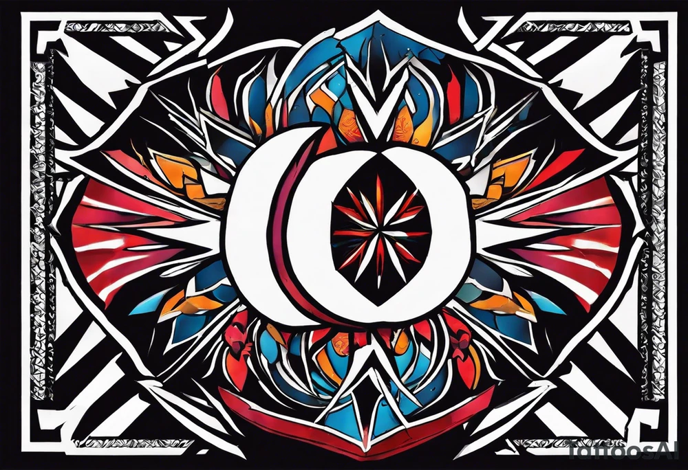 Wide tattoo that appears to be bursting out of the skin, symbolizing freedom. The tattoo should be vibrant and dynamic, with bold lines and colors that evoke a sense of liberation and empowerment. Consider incorporating elements such as broken chains, or other symbols of freedom. The tattoo should be visually striking and thought-provoking, inviting the viewer to reflect on the importance of personal freedom. tattoo idea