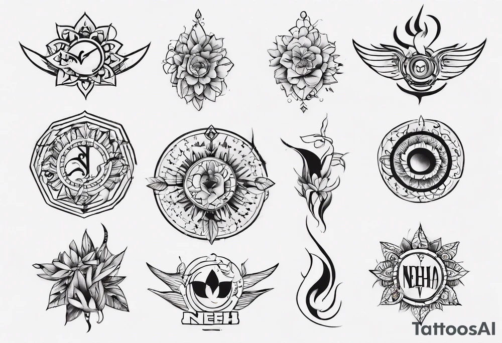 Name Neha tattoo idea