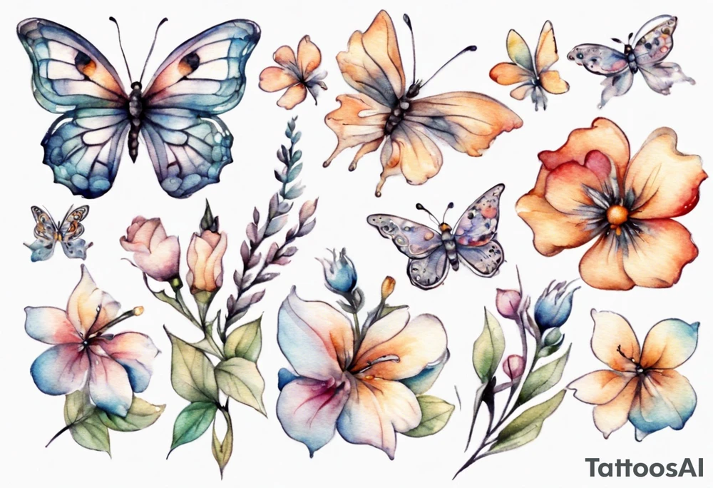 small flowers
tiny butterflies
weaved together 
pretty
delicate tattoo idea