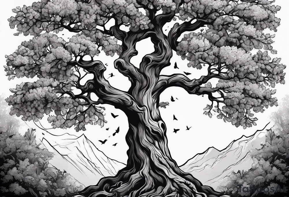 Oak tree tattoo idea