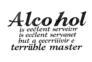 Alcohol is an excellent servant, but a terrible master tattoo idea