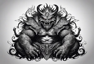 shadow monster sitting tattoo idea