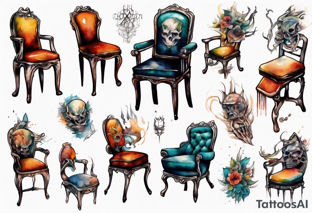 a chair person hybrid tattoo idea