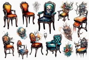 a chair person hybrid tattoo idea