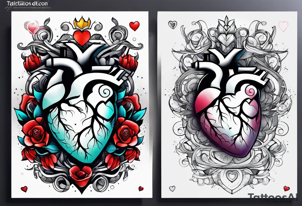 AI Tech heart and mind tattoo idea