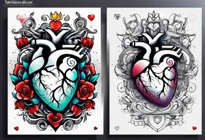 AI Tech heart and mind tattoo idea