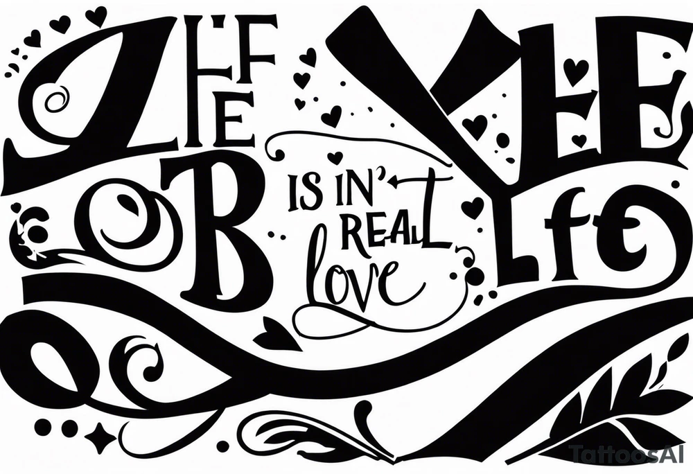 Life isn't real and love is make belief tattoo idea