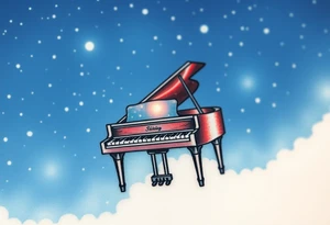 piano under the stars tattoo idea