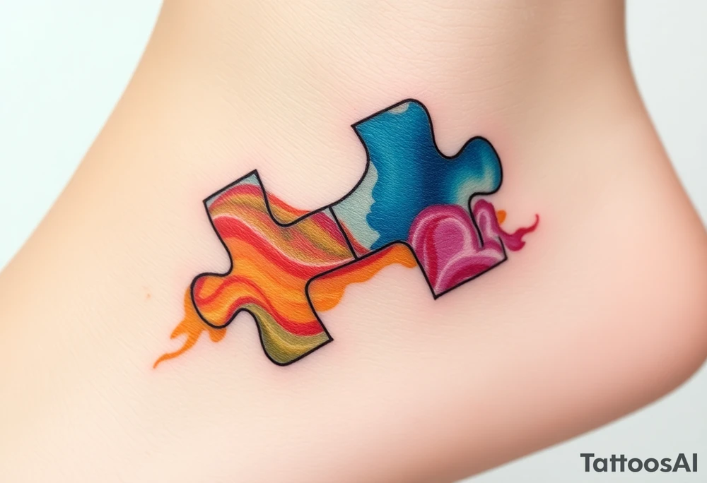 autism puzzle piece tattoo idea