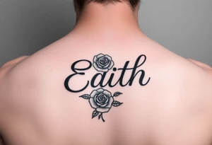 Edith tattoo with a cursive e with a rose tattoo idea