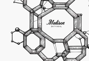 Molecular structure with my daughters name madison tattoo idea