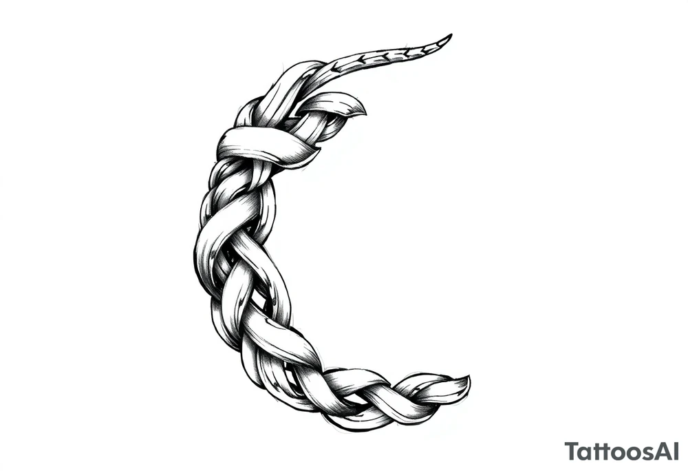 Armband tattoo of a single braided torc-style overgrown Celtic knot tattoo idea