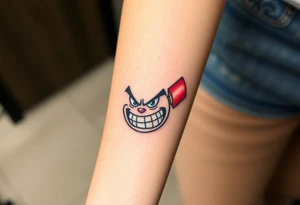angry stick of dynamite with a mean face tattoo idea