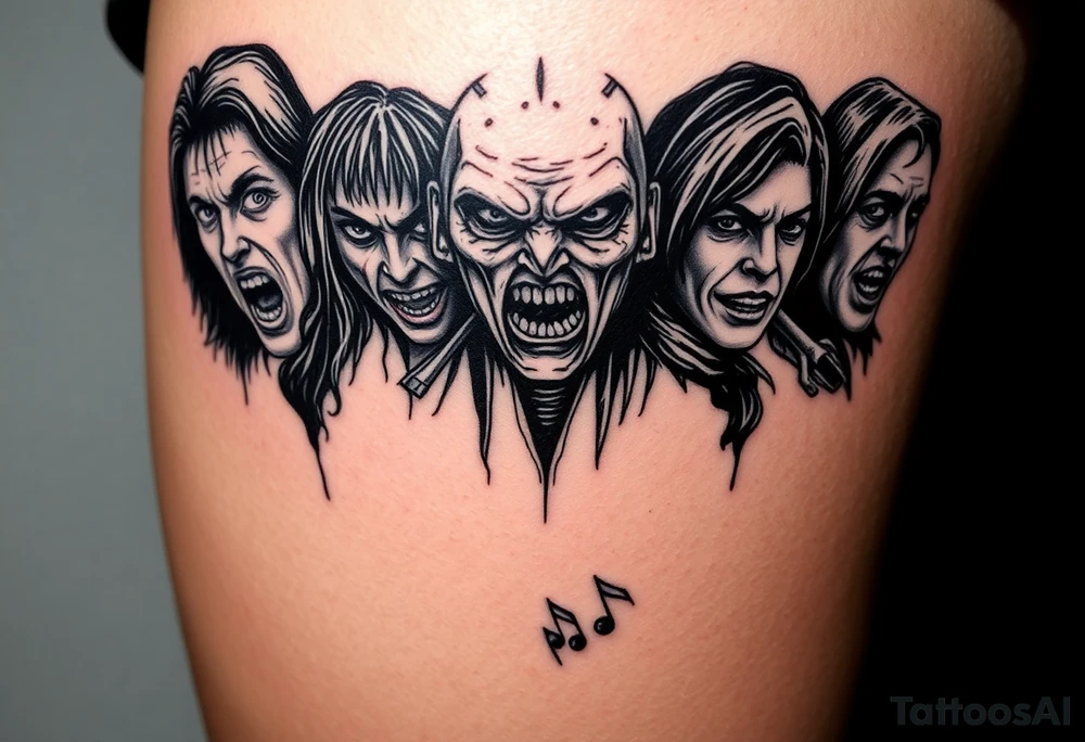 Horror movie character montage tattoo idea