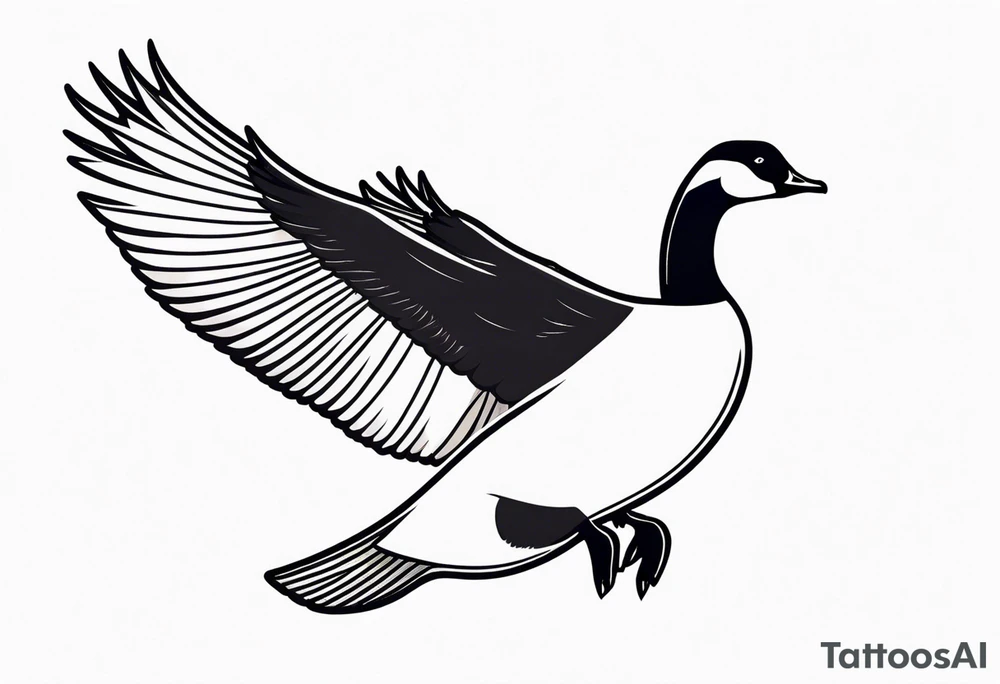 canadian goose shaking wings profile tattoo idea