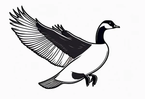 canadian goose shaking wings profile tattoo idea