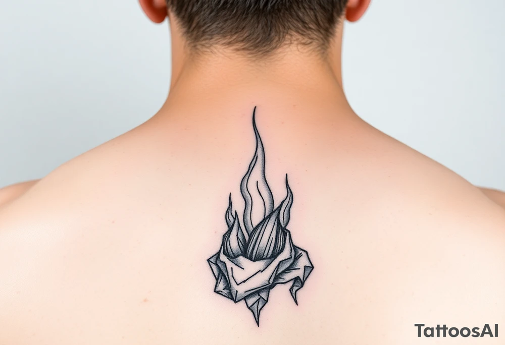 Rising from being extinguished fine line small tattoo idea