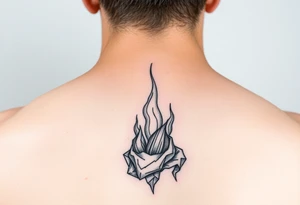 Rising from being extinguished fine line small tattoo idea