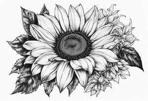Flower fire an a sunflower tattoo idea