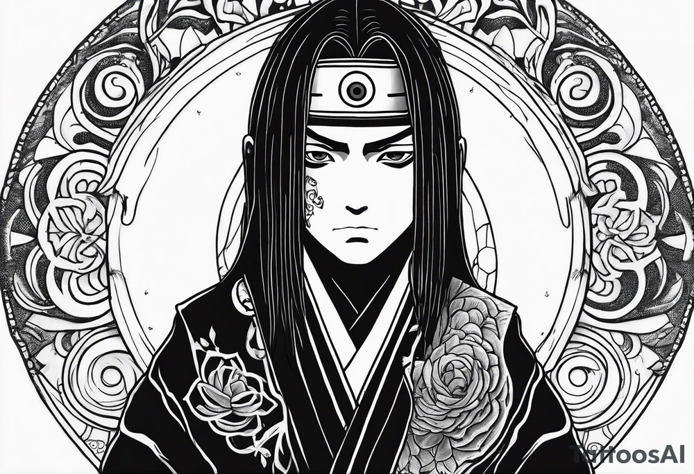 Tatto with Itachi and his mangekyou tattoo idea
