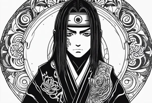 Tatto with Itachi and his mangekyou tattoo idea