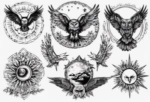 Mond und Sonne Eule 
 Berlin tattoo idea