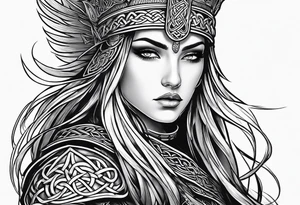Celtic warrior side profile tattoo idea