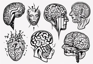 Converge human brain and human heart tattoo idea