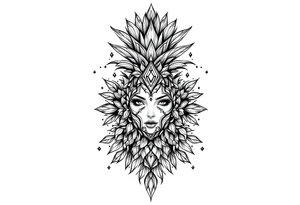 Majestic crown pineapple vagina anus diamonds tattoo idea