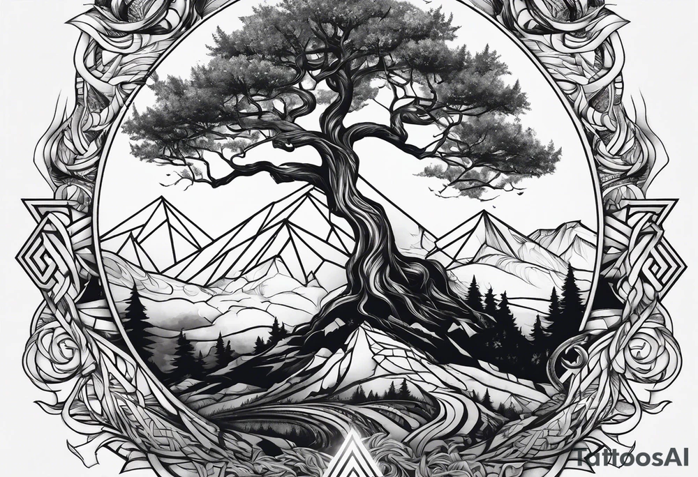 yggdrasil
3 line triangles behind tattoo idea