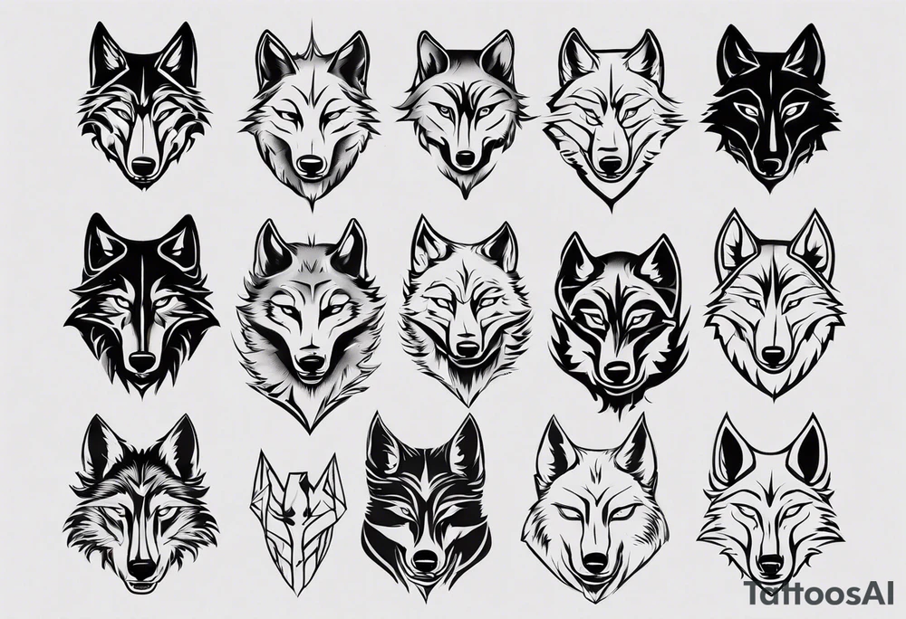wolfs head tattoo idea
