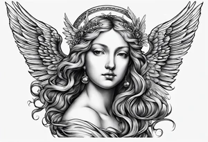 an angel engraving in the style of Albrecht Dürer tattoo idea