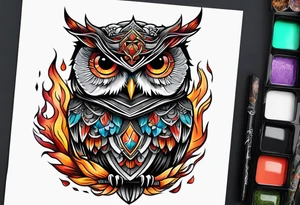 Owl Fire Mage tattoo idea
