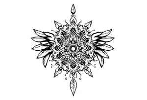 spiritual feathers ornamental mandala indian shaman rune tattoo idea