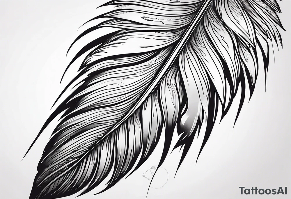 Blood feather tattoo idea