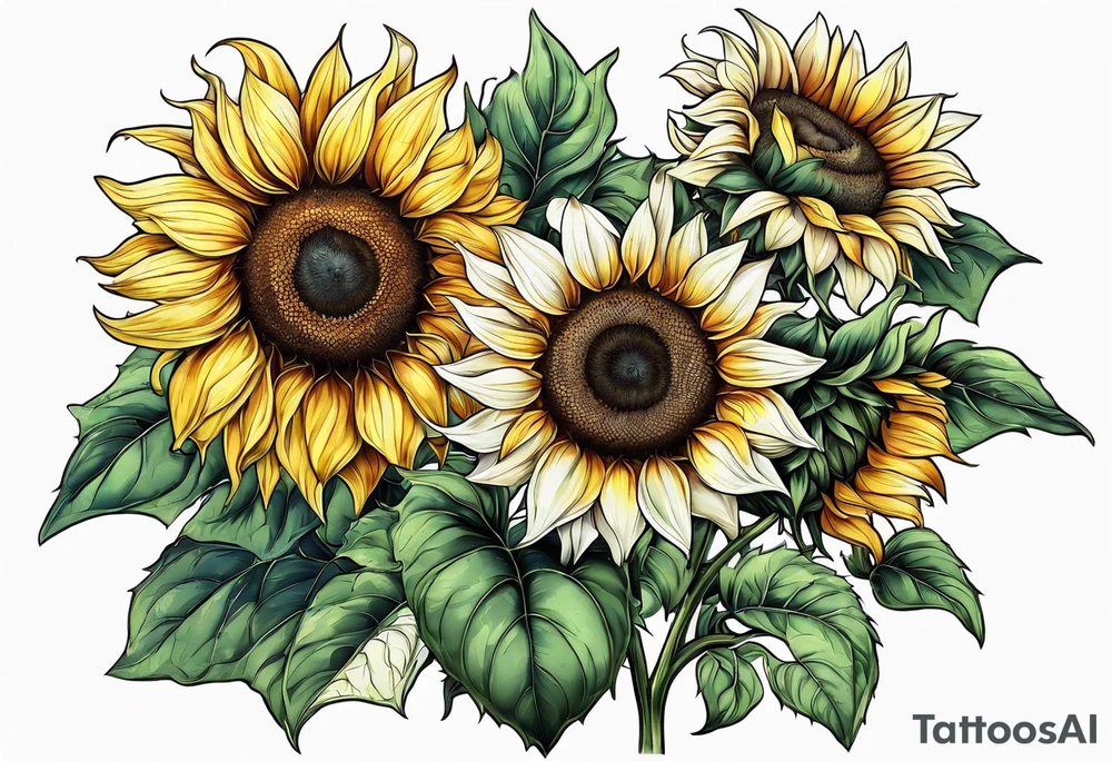 Sunflower for a male tattoo idea