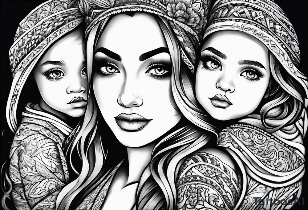Mothers bond with three daughters tattoo idea Mothers bond with three daughters tattoo idea