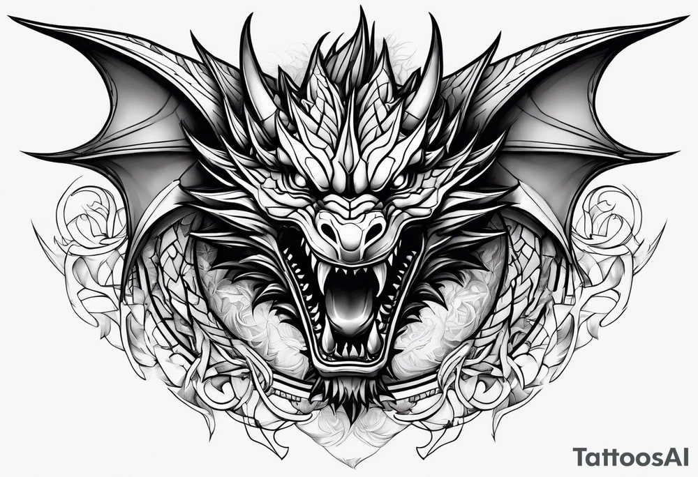 Dragon, tearing skin tattoo idea