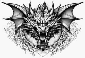 Dragon, tearing skin tattoo idea