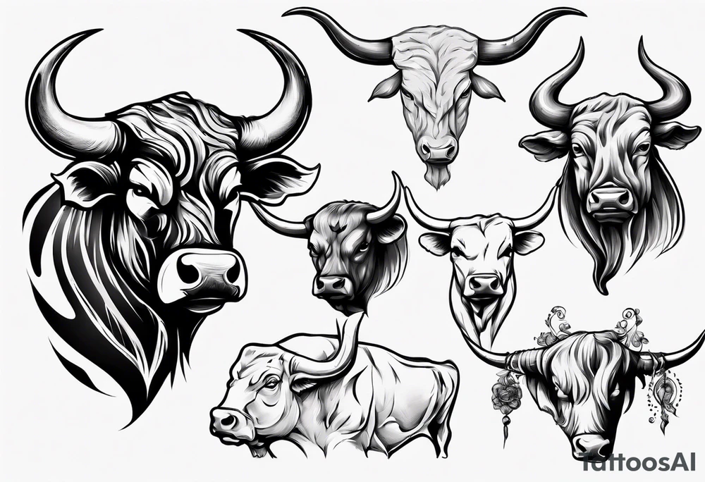 Texas bull tattoo idea