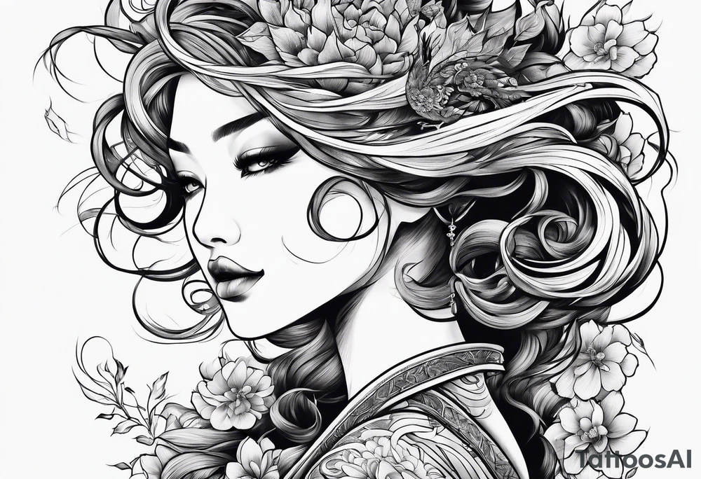 wind blowing tattoo idea