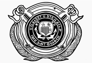 Left arm sleeve tattoo United States Coast Guard tattoo idea