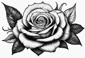Black mamba with black rose and thorns tattoo idea