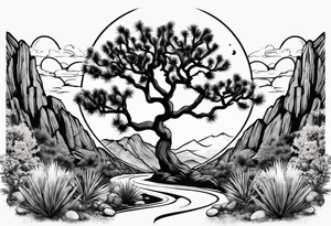 Joshua tree yin and yang tattoo idea