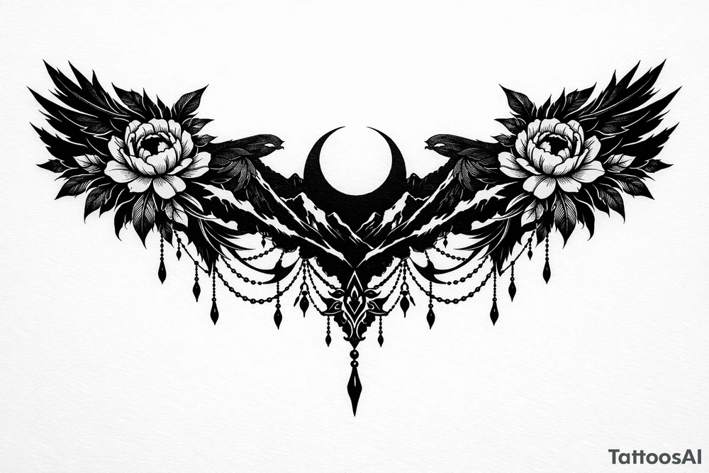 neckline tattoo along the collarbone tattoo idea